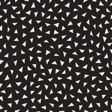 Vector Seamless Black And White Jumble Triangle Pattern Stock Illustration