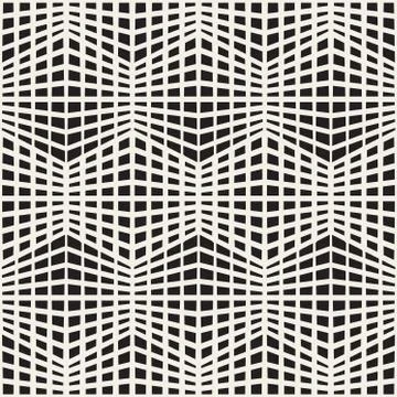 Vector Seamless Black and White Halftone Rectangle Grid Pattern 스톡 일러스트