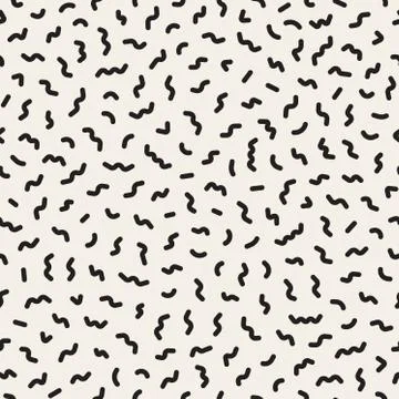 Vector Seamless Black And White Jumble Shapes Pattern Stock Illustration