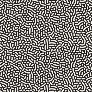 Vector Seamless Black and White Organic Lines Pattern Stockillustratie