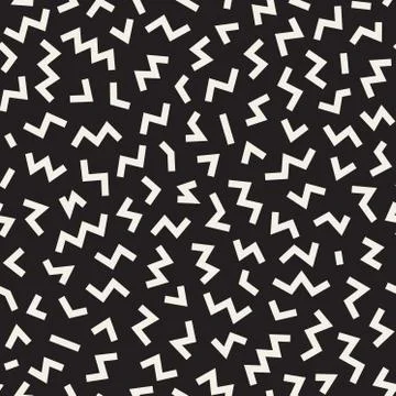 Vector Seamless Black And White Jumble Shapes Pattern Stock Illustration