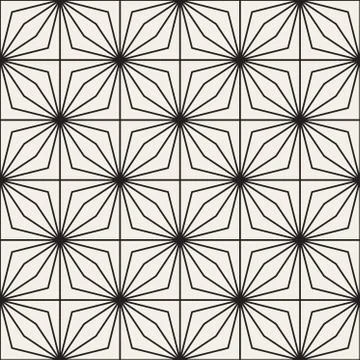 Vector Seamless Black and White Lines Grid Pattern Stock Illustration
