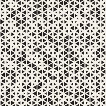 Vector Seamless Black and White Random Size Triangles Grid Pattern Illustrazione stock