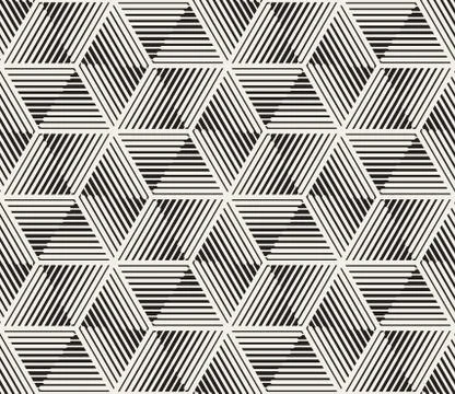 Vector Seamless Black And White Triangle Lines Grid Pattern 스톡 일러스트