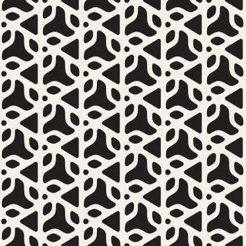 Vector Seamless Black and White Rounded Triangle Shapes Pattern 스톡 일러스트