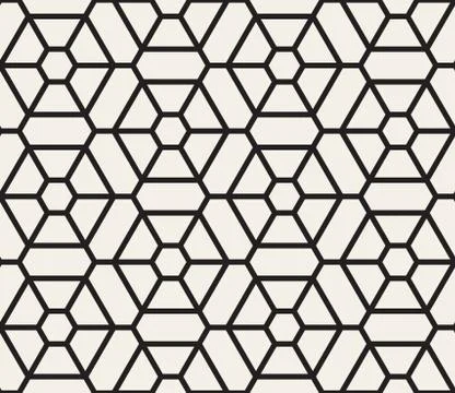 Vector Seamless Black and White Lines Grid Pattern Illustrazione stock