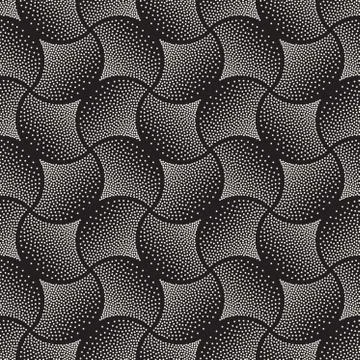 Vector Seamless Black and White Arc Shape Stipple Halftone Pattern Illustrazione stock