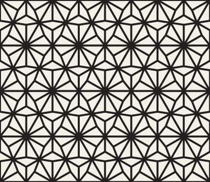 Vector Seamless Black and White Lines Grid Pattern Illustrazione stock