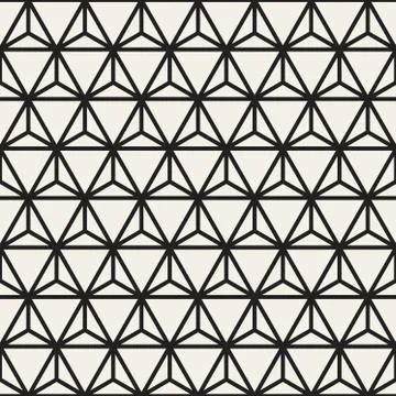 Vector Seamless Black and White Rounded Shapes Floral Pattern Stock Illustration