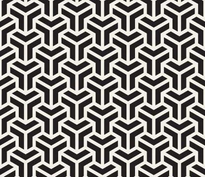 Vector Seamless Black And White Geometric Grid Pattern Illustrazione stock