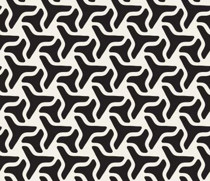 Vector Seamless Black and White Rounded Triangle Shapes Pattern 스톡 일러스트