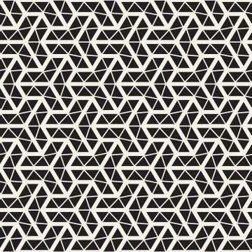 Vector Seamless Black And White Geometric Grid Pattern Illustrazione stock
