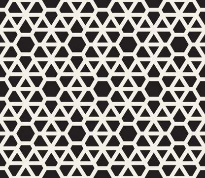 Vector Seamless Black and White Lines Grid Pattern Illustrazione stock