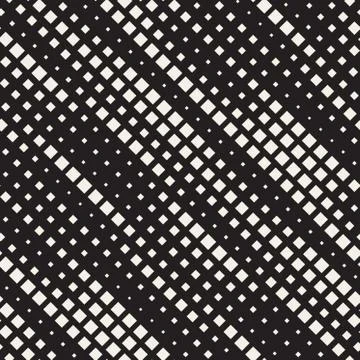 Vector Seamless Black And White Diagonal Lines Halftone Rhombus Pattern Illustrazione stock