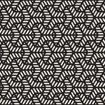 Vector Seamless Black And White Geometric Grid Pattern 스톡 일러스트
