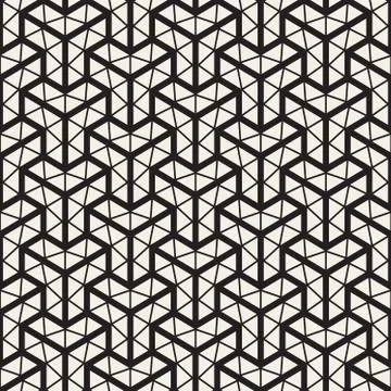 Vector Seamless Black And White Geometric Grid Pattern イラスト素材