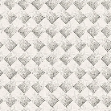 Vector Seamless Black and White Stippling Halftone Gradient Rectangles Pattern Stock Illustration