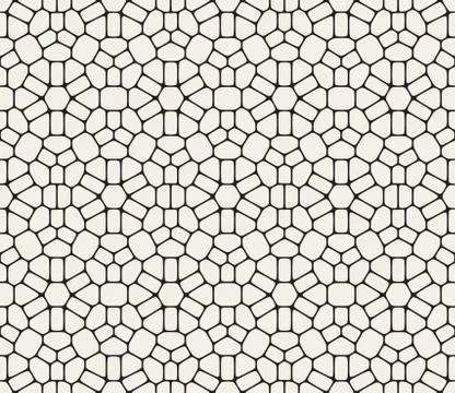 Vector Seamless Black and White Rounded Lace Pattern Stockillustratie