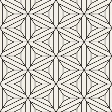 Vector Seamless Black and White Lace Geometric Pattern Stock Illustration