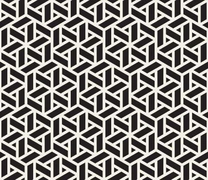 Vector Seamless Black And White Geometric Grid Pattern Illustrazione stock