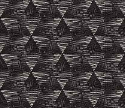 Vector Seamless Black and White Stippling Halftone Gradient Rhombus Pattern Stock Illustration