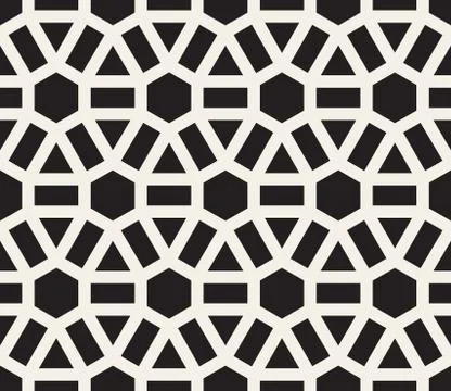Vector Seamless Black and White Lines Grid Pattern Illustrazione stock