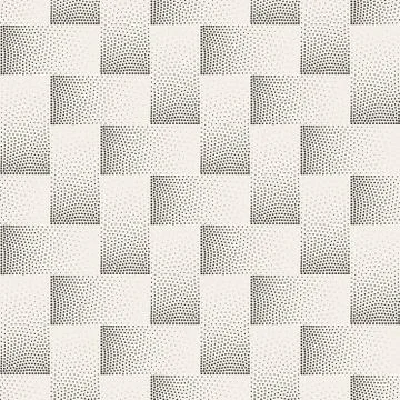 Vector Seamless Black and White Stippling Halftone Gradient Rectangles Pattern Stock Illustration