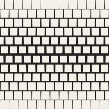 Vector Seamless Black And White Rectangle Brick Halftone Geometric Pattern Stockillustratie