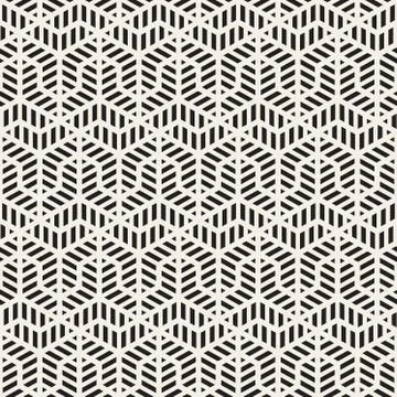 Vector Seamless Black And White Geometric Grid Pattern 스톡 일러스트