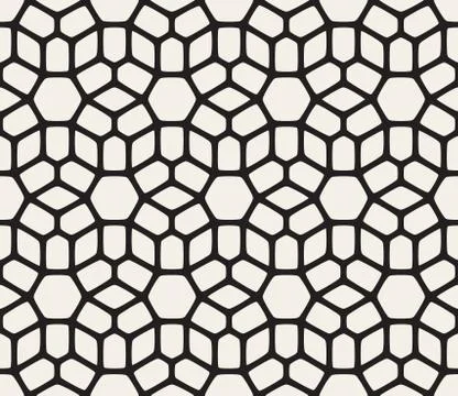 Vector Seamless Black and White Rounded Lace Pattern Illustrazione stock