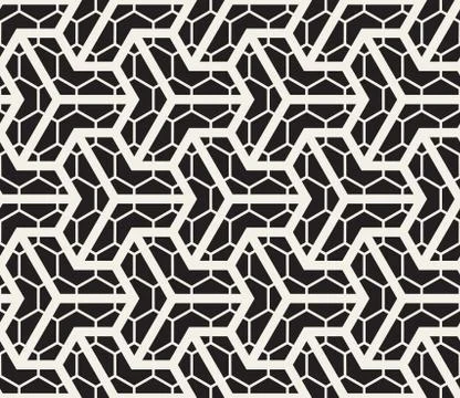 Vector Seamless Black And White Geometric Grid Pattern Illustrazione stock