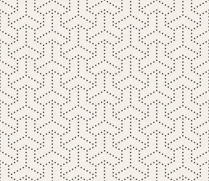 Vector Seamless Black and White Dotted Lines Grid Pattern Illustrazione stock