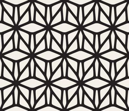 Vector Seamless Black and White Rounded Lace Pattern Illustrazione stock