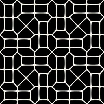 Vector Seamless Black And White Pavement Pattern Stock Illustration