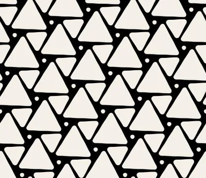 Vector Seamless Black And White Triangle Pattern Stock Illustration
