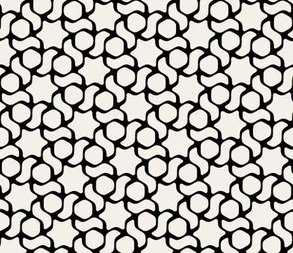 Vector Seamless Black And White Hexagonal Pattern Stock Illustration