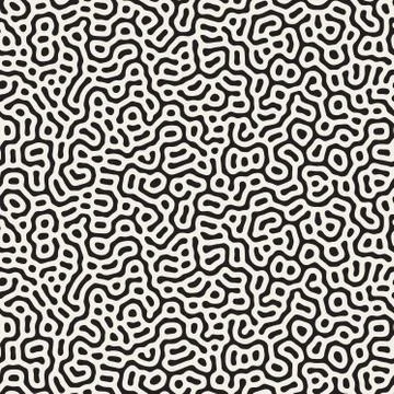 Vector Seamless Black And White Organic Shapes Jumble Pattern Illustrazione stock