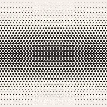 Vector Seamless Black and White Halftone Gradient Circles Pattern Illustrazione stock