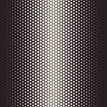 Vector Seamless Black and White Halftone Gradient Circles Pattern イラスト素材