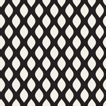Vector Seamless Black and White Leaf Shape Pattern イラスト素材