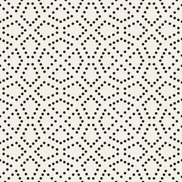 Vector Seamless Black and White Dotted Lattice Pattern イラスト素材