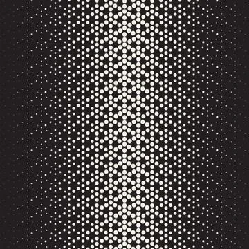 Vector Seamless Black and White Circles Halftone Pattern イラスト素材