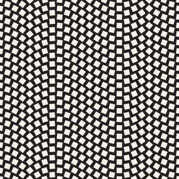 Vector Seamless Black and White Mosaic Squares Pattern Stock Illustration