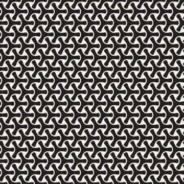 Vector Seamless Black and White Mosaic Triangular Shapes Pattern Stock Illustration