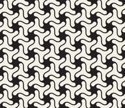 Vector Seamless Black and White Triangular Lattice Pattern Illustrazione stock
