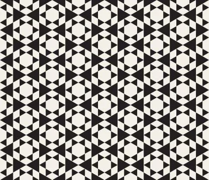 Vector Seamless Black And White Triangle Tessellation Pattern Illustrazione stock