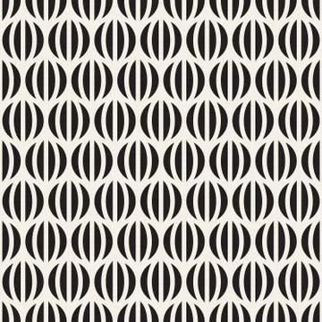 Vector Seamless Black And White Stripes in Circles Pattern 库存插图