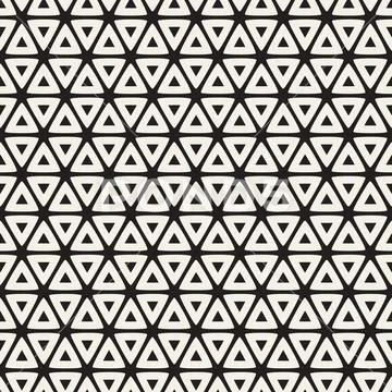 Vector Seamless Black And White Rounded Triangle Grid Geometric