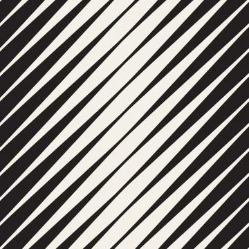 Vector Seamless Black and White Halftone Diagonal Stripes Pattern Illustrazione stock
