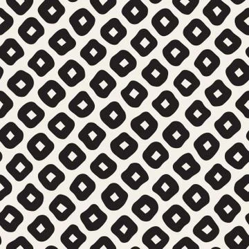 Vector Seamless Black and White Hand Drawn Rhombus Pattern 스톡 일러스트